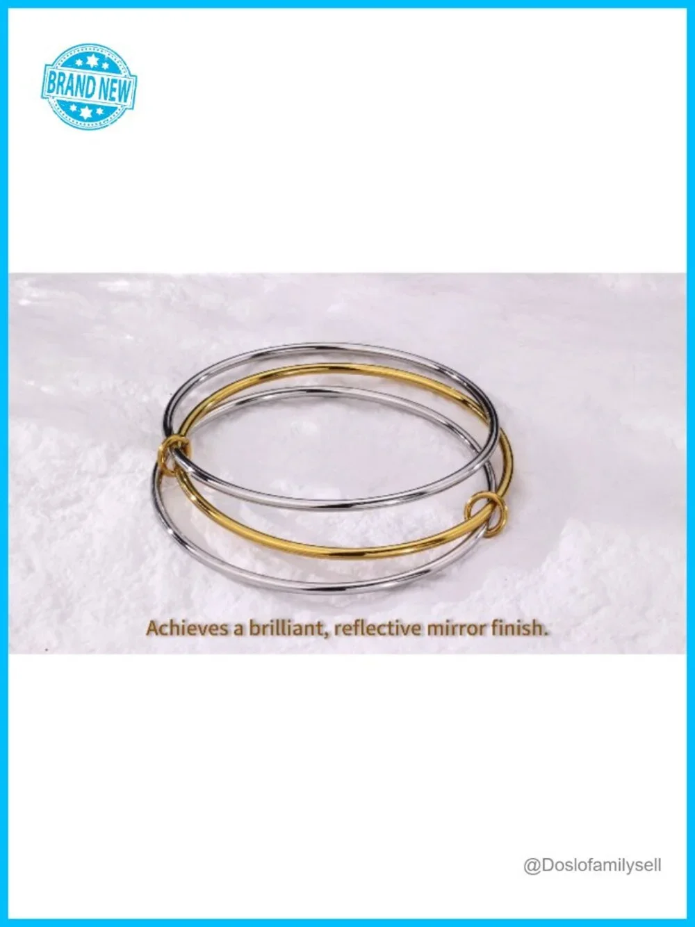 18K Gold Plated Stainless Steel Stackable Bangle Bracelets Set for Women